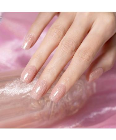 RARJSM Nude Glitter Gel Nail Polish Set 6 Colours Pale Pink Milky White Jelly Pink Silver Gold Glitter Holographic Shimmer Iridescent Pigment Gel Polish 7.5ml Translucent Natural Soak off UV LED Cured Classical Nude Shimmer Set - Buy Online on GoSupps.com