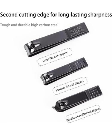 Dinghaole Professional Manicure Set Nail Clippers 18 Pieces Stainless Steel Nail Care Tools with Black PU Leather Bag Suitable for Thick Nails Portable for Travel and Home Use - Buy Online on GoSupps.com