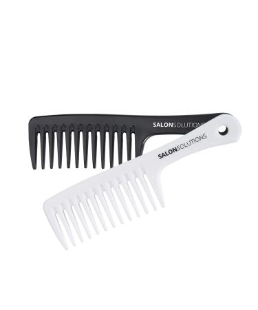 SALONSOLUTIONS Wide-Tooth Detangling Comb - Round Handle, Huge Size, Warm Black - 1PC - Buy Online on GoSupps.com