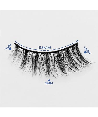 Lansteen 3D Natural Look Wispy Volume False Eyelashes - 10 Pairs | Reusable Faux Mink Short Lashes with Applicator | Cat Eye Style Black Band Lashes - Buy Online on GoSupps.com