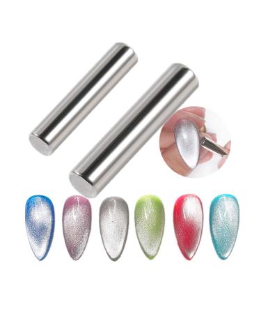 Shogpon 2 pieces Magnet Stick Magnet pencil set for perfect cat eyes effect DIY nail art tools Use with 3D Magnetic Cat Eye gel nail polish or powder