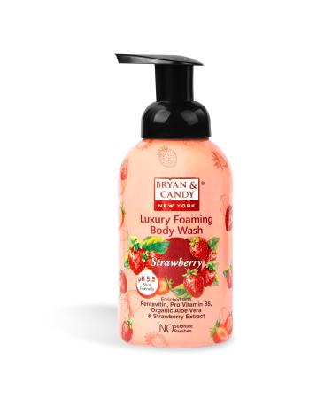 Bryan.&.Candy Luxury Foaming Body Wash with Pentavitin Pro Vit B5 Argan Oil Skin Friendly pH 5.5 All Skin Types 400 Ml (Strawberry)