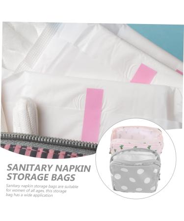 Healeved Napkin Storage Pouches 2pcs - Travel Decor Cosmetic Bag for Menstrual Pads & Lipsticks - Coin Pouch - 16X15CM - Buy Online on GoSupps.com