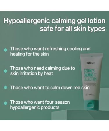 Atomu Cebines Calming Gel Lotion - Nourishing Cooling Facial Lotion for Sensitive Skin | Hypoallergenic Soothing Redness Cream | Korean Skincare (3.38 fl.oz - Buy Online on GoSupps.com