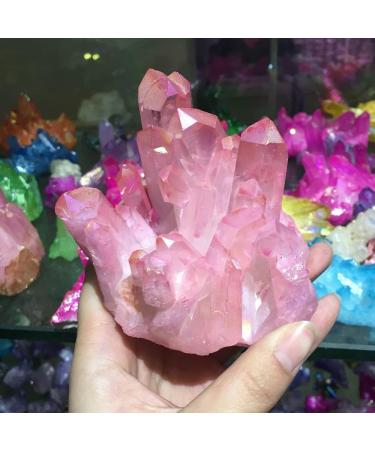 Crystal Rough 260-320g Rare Beautiful Rose Flame Aura Quartz Crystal Cluster Specimen Decoration - Buy Online on GoSupps.com