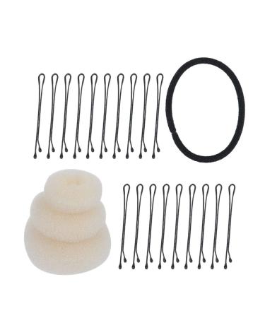Frcolor 3pcs Bun Bun Donuts Ring Style Bun Maker Large Medium Small Beige