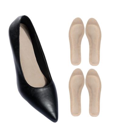 2 Pairs Full Length Pigskin High Heels Cushion Insoles Arch Support Anti-Slip Shock/Sweat Absorption Adhesive Dress Shoes' Inserts for Flats Sandals Boots Relief Blister and Pain(8-9.5 Size) Pigskin-anti Slip 7.5-9.5
