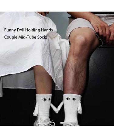 Hand Holding Socks 3D Doll Couple Funny Magnetic Suction | Unisex One Size 4 Pcs - Buy Online on GoSupps.com