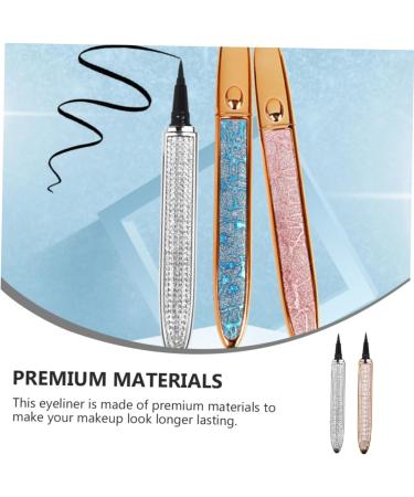 VINTORKY 2pcs Diamond Eyeliner Liquid Eye Liner Eyeliner Liquid Pen Lash Accessories Rose Gold Plated Assorted Color - Buy Online on GoSupps.com