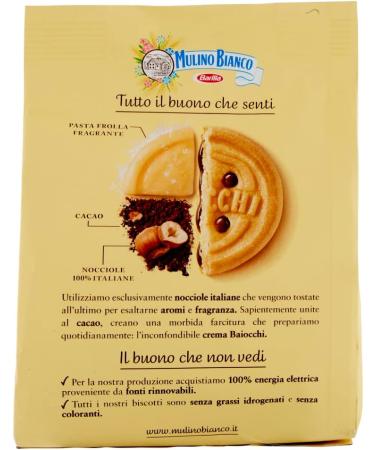 Mulino Bianco Baiocchi Pack of 6 biscuits with hazelnut and cocoa cream for breakfast and sweet afternoon snack 260 g + Italian gourmet polpa 400 g - Buy Online on GoSupps.com