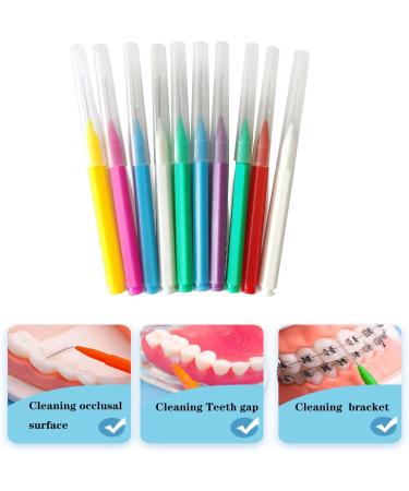 koouood Braces Brush Interdental Brush Toothpick Dental Tooth Flossing Head Oral Dental Hygiene Flosser Toothpick Cleaners Tooth Cleaning Tools(7Colors 70pcs) - Buy Online on GoSupps.com