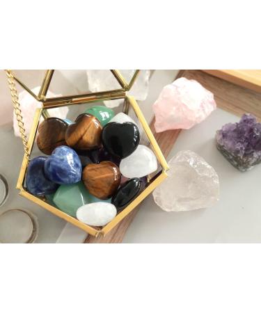 XIANNVXI 10 Pcs Tiger Eye Crystals Heart Set - Natural Gemstones for Reiki Crystal Healing and Love, Yellow Tiger Eye - Buy Online on GoSupps.com