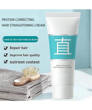 Protein Correcting Hair Straightening Cream Hair Straightening Treatment Cream For Curly Hair Nourishing Fast Smoothing Collagen Hair Straightener Cream For All Hair Types (2pcs) - Buy Online on GoSupps.com