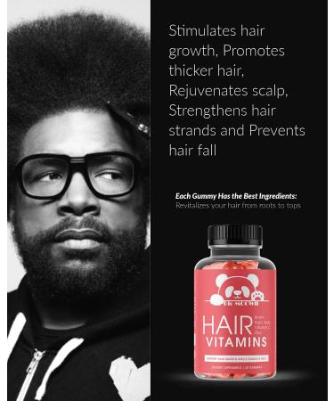 Hair Growth Vitamins Gummies for Faster Thicker Hair - Biotin & Folic Acid Supplement for Men & Women - Buy Online on GoSupps.com