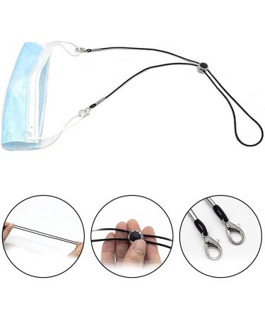 12-Piece Elastic Mask Chain - Adjustable Mouth Protection Holder for Kids & Adults (Black) | International Shipping Available - Buy Online on GoSupps.com
