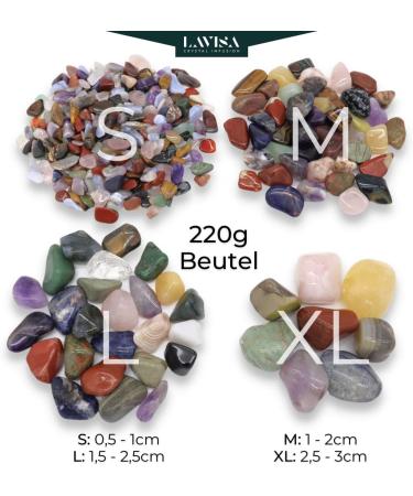 Lavisa Drum Stones - 100% Natural Healing Stones | Gemstones for Water Treatment | Halbedelstein Mixture | 220g Mineral Stones - Buy Online on GoSupps.com