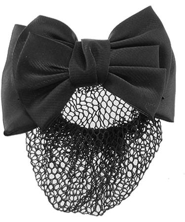U-K Attractive Design Woman Snood Net Black Bowknot Snood Net Barrette Hair Clip Bun Cover for Woman Black Bow Hair net Black - Buy Online on GoSupps.com