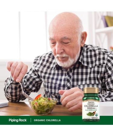 Piping Rock Chlorella | 1000mg | 120 Tablets | Blue-Green Algae | Broken Cell Wall Organic | Non-GMO Gluten Free Supplement - Buy Online on GoSupps.com