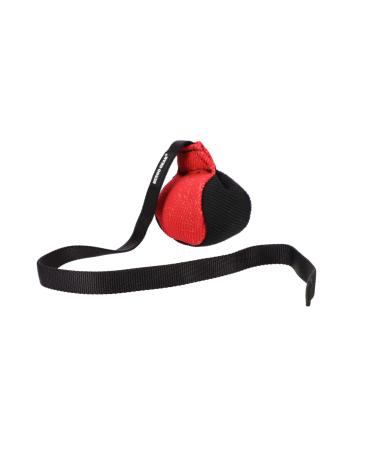 Dingo gear training toys ball 9 cm black-red with handle 65 cm French material nylcott training game Apport igp obedience S02813 Small ball with handle red