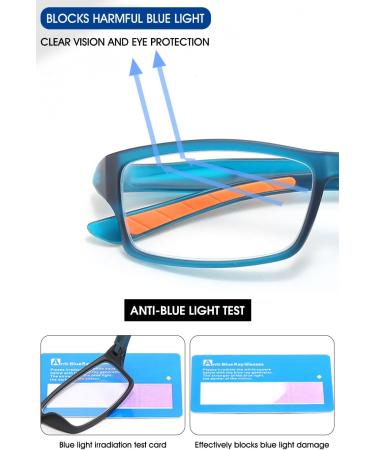 Shop Vevesmundo Sporty Blue Light Filter Reading Glasses for Men & Women - Anti-Blue Light Rectangular Multiple Strengths Available - Buy Online on GoSupps.com