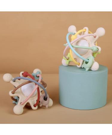 AULEGE Baby Teething Toy | Silicone Teether Toy for Babies 3-12 Months | Rattle Sensory Chew Toys for Teething Relief | BPA Free Beige Navajo White - Buy Online on GoSupps.com