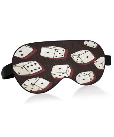 Sleep Mask Light Blocking Cartoon Dices Eye Mask for Sleeping with Adjustable Strap Soft Lightweight Eye Cover Blindfold for Men Women Work Travel Naps