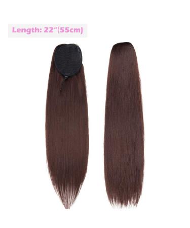 SEGO Yaki Ponytail Hair Extension - 22 Dark Brown Braid with Drawstring - 100g Quality Hairpiece for Stylish Looks - Buy Online on GoSupps.com