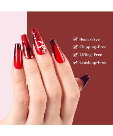 AIMEILI Gel Nail Polishes Red Black Glitter Gel Polish Set Soak Off UV LED Nail Salon Set Gel Varnish Manicure Set - Long Lasting & Easy to Apply 6pcs X 10ml - Kit 21 KIT6-21 1.67 ml (Pack of 6) - Buy Online on GoSupps.com