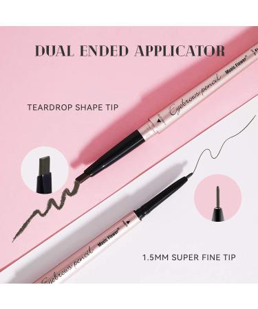 Music Flower Double Ended Eyebrow Pencil - Waterproof & Smudgeproof Brow Pen in Khaki Brown | Long Lasting Eye Makeup - 1 Pack - Buy Online on GoSupps.com