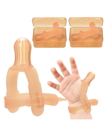 Elfzone Thumb Sucking Stop - 2 Packs - Adjustable Thumb Guard for Thumb Sucking Silicone Thumb Sucking Treatment Kit for 3-36 Months Baby Maximum for 1.95 -1.5 Wide Wrist Brown-2pk
