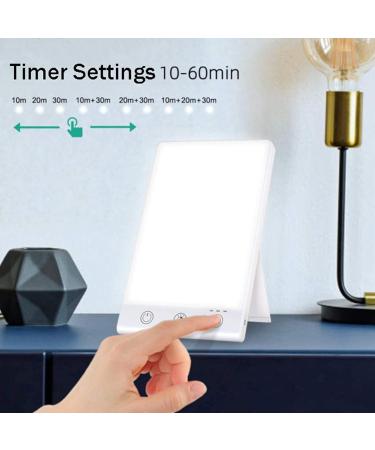 Light Therapy Lamp UV-Free 10000 Lux Timer Function Adjustable Brightness Cool White & Warm Light 90 Rotatable Stand - Buy Online on GoSupps.com