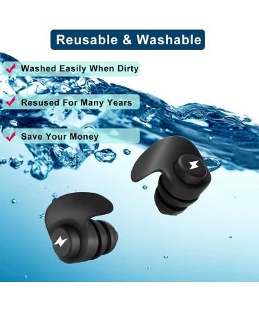 6 Pairs Reusable Silicone Ear Plugs for Sleeping - Noise Cancelling & Comfortable - Ideal for Sleep, Shooting & Construction - Black - Buy Online on GoSupps.com