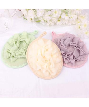 LEORX Loofah Sponge 6pcs Shower Pouf Exfoliating Mesh Bath Scrubber with Hand Strap - Buy Online on GoSupps.com