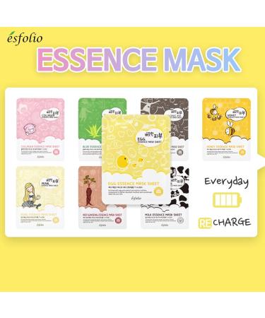 Esfolio Pure Skin Mask Box - Egg Essence 11.8 oz | Hydrating & Nourishing Face Masks for All Skin Types - International Shipping Available - Buy Online on GoSupps.com