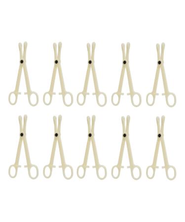 Xiboya textile Pack of 10 Disposable Sterile Slotted Navel Forceps For Tattoo Piercing Tool (B)