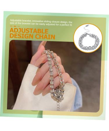 VALICLUD 3pcs Rhinestone Bracelet Beaded Bracelets Women Bracelets Chain Bracelet Charm Bracelets for Girls Bracelet for Charms Girls Bracelet Wrist Jewelry Alloy Light Luxury Decorate Miss 20x2CM Silver - Buy Online on GoSupps.com