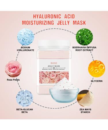Rose Petals Jelly Mask Powder | Professional DIY Spa Facial Skincare | Peel Off Hydrojelly Mask | Leaves Skin Soft, Moisturized & Revitalized | 23 FL OZ - Buy Online on GoSupps.com