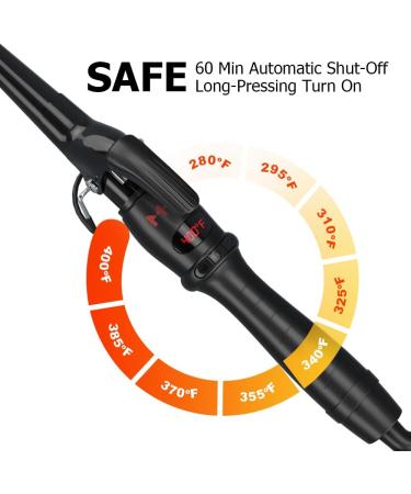 MHU PRO Tapered Curling Wand - 1.5 Inch Curling Iron with Short Clamp 9 Temp Settings (280 -400 ) Automatic Shut-Off | Perfect Curls for All Hair Types - Buy Online on GoSupps.com