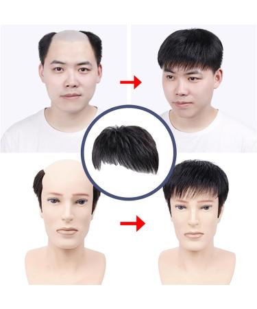 Natural Black Men's Hair Piece - Thin Skin Toupee for Male Receding Hairline (13cmx14cm) - Buy Online on GoSupps.com