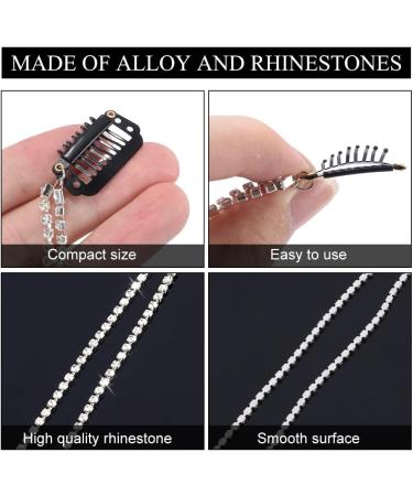 Rhinestone Punk Tassel Hair Clips Set - 8pcs Bling Crystal Extensions in 3 Colors for Women and Girls - Buy Online on GoSupps.com