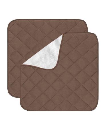 Ruiqas waterproof reusable seat cushion absorbent incontinence stool cushion 2 piece washable seat sauces 22x21 for seniors adult sub -pad protection (beige) brown