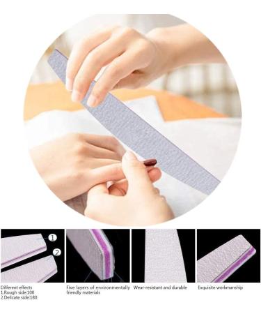 Lisoviom Professional Nail File Set 6 Pcs 100/180 Grit Nail File Emery Boards for Nail Files Professional Suitable for Gel Acrylic Nail File Nail Files for Natural Nail Technician Accessories - Buy Online on GoSupps.com