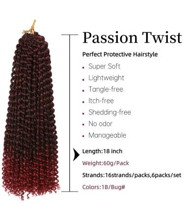 Passion Twist Hair - 6 Packs 18 Inch Faux Locs Crochet Extensions | Yddm Synthetic Hair - T1B-Bug Economy Pack - Buy Online on GoSupps.com