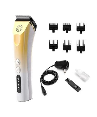 Hair Trimmer Professional Hair Clipper Rechargeable Hair Clipper Cordless Hair Clipper for Men Barber Shop Trimmer Hair Care and Styling (Color : Ivory Size : UK Plug) UK Plug Ivory