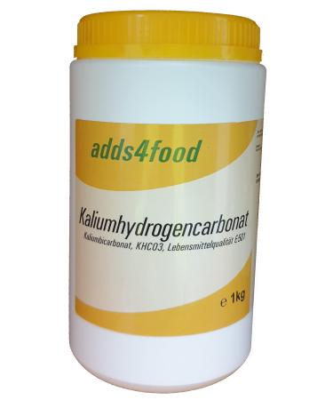 1kg potassium hydrogen carbonate (potassium bicarbonate) in food grade E501 - Buy Online on GoSupps.com