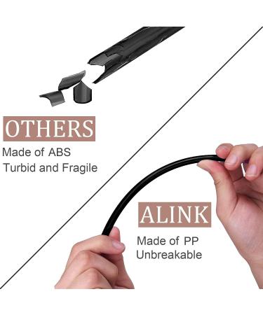 ALINK 12-Pack Reusable Black Straws 10.5 Long Hard Plastic Tumbler Straws with Cleaning Brush - Buy Online on GoSupps.com