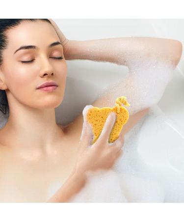 Minkissy 3pcs Bathing Sponges with Hanging Strap - Soft Shower Exfoliating Sponges for Adults & Kids - Yellow Sponge for Body Scrubbing - Bathroom Cleaning Tool - Buy Online on GoSupps.com