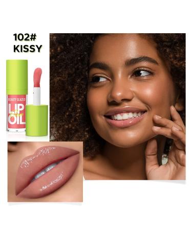 Beauty Glazed Big Brush Head Lip Oil - Ultra-Hydrating Glossy Finish & Vegan Tinted Lip Gloss - 101 MEET & 102 KISS 2 - Buy Online on GoSupps.com