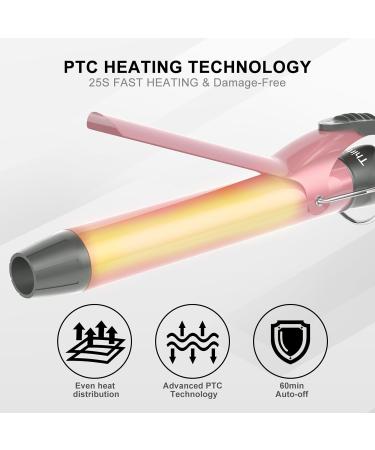 Thirtek 1-Inch Extra Long Barrel Curling Iron - Ceramic Tourmaline 450 F Fast Heat 15 Temp Settings Auto Shut-Off Dual Voltage - Rose Gold - Buy Online on GoSupps.com