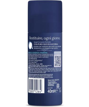  Neutro Roberts Neutro Roberts Men's Fresh Deodorant Stick Marine Essence With Anti-odor Zero Aluminum Salts Zero Stains With Pure Glycerin Oil Deodorant Men Dermatologically Tested 40ml 48h - Buy Online on GoSupps.com